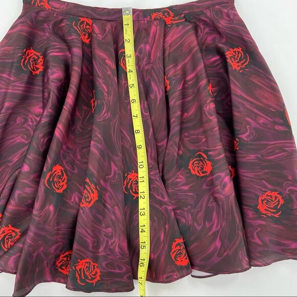 NEW Opening Ceremony Lizzy Rose Print Satin Skater Flowy Mini Skirt Size 6 - Picture 15 of 16